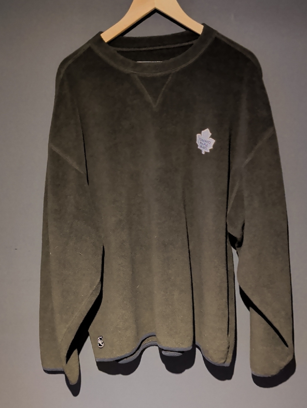 NHL Olive Green Crewneck Sweatshirt with Maple Leaf Logo